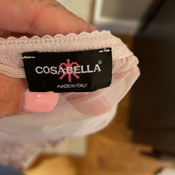 Cosabella GEOMETRIC CHEVRON LACE CAMISOLE IN PINK LILAC - Picture 4 of 5